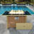 Gas Fire Pit Table, 60000 BTU Rectangular Open Weave Wicker Fire Pit With Glass Wind Guard-2062442872