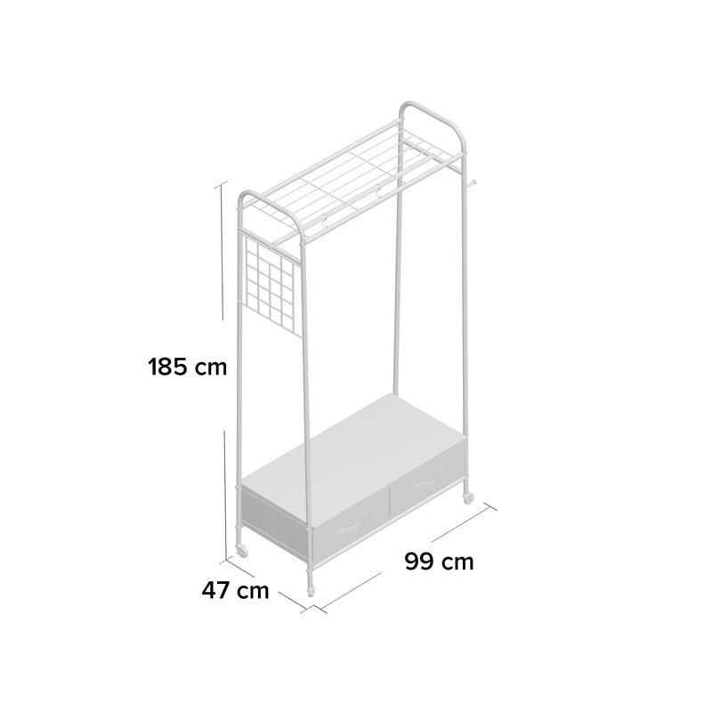 Soleil 99cm Rolling Clothing Rack