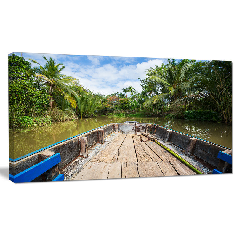 « bateau », reproduction de photo, H 28 po x l 60 po x P 1,5 po, Toile tendue