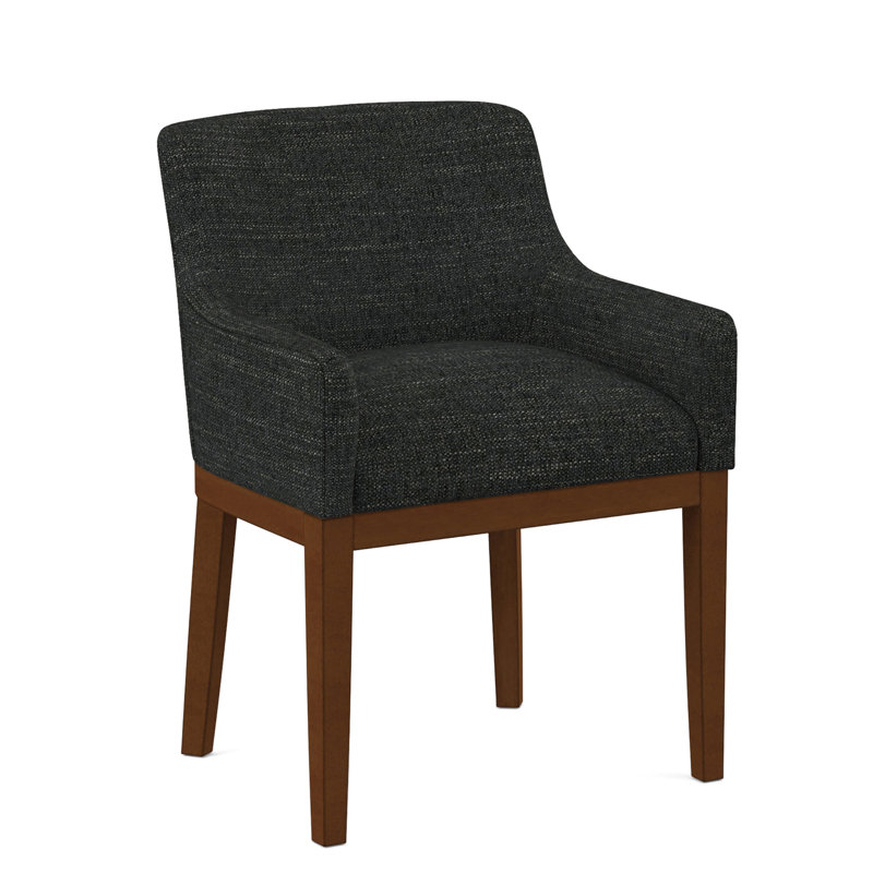 Upholstered Arm Chair, Salvador Asphalt, English Saddle