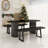 4-Person Solid Wood Base Modern Brown Dining Table Set With 2 Benches For Kitchen, Dining Room-528436012