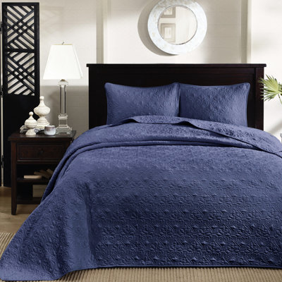 Couette Twin/Twin XL bleu marine - Garnissage en coton confortable, matelassage intégral et option de literie réversible lavable, intérieur et extérieur prélavés