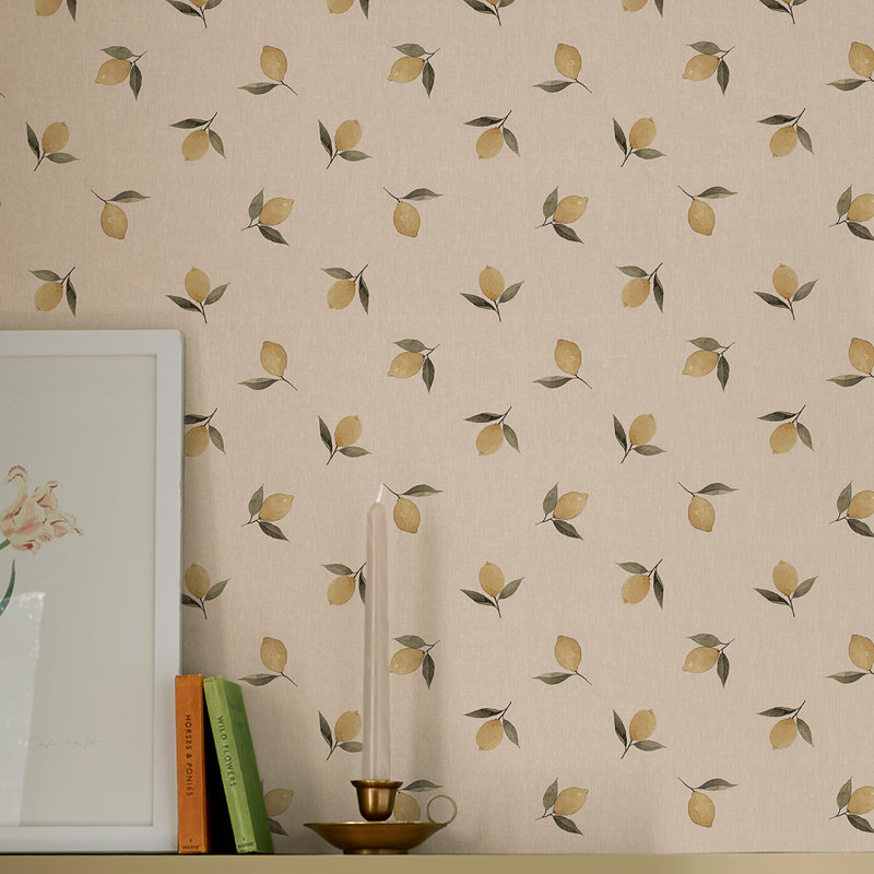 Sophie Allport Lemons Soft Linen Wallpaper, Brown