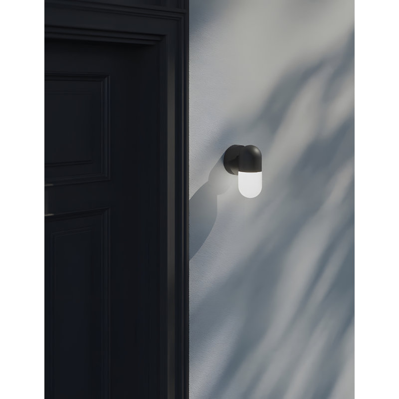 Applique murale d'extérieur à DEL Ruhland - Noir, 8, H 8 po x l 4,75 po x P 5 po