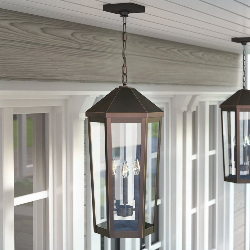 Ellsworth 3 - Light Outdoor Hanging Lantern, Oiled Bronze