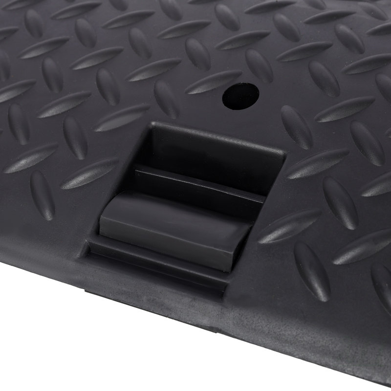 4Pack Rampes d'économie de pneu, rampes de roue de pneu de voiture, conception en plastique dur antidérapant, avec sac de transport, noir