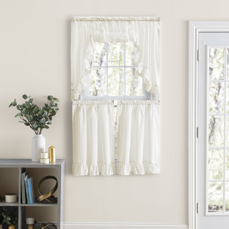 Aashriya Ruffled Cafe Curtain, 84" W x 30" L