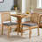 Mid Century Modern Farmhouse Style Rattan Dining Chairs, Cane Upholstered Kitchen Side Chair With Natural Hardwood Frame-551457053