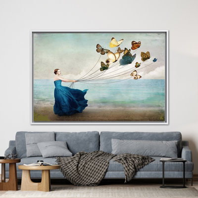 Canvas Wall Art, Canvas, Wall Art, Woman With Butterflies, Abstract Woman Wall Art, Woman Gift Printed, Butterfly Lover Gift Canvas Poster,