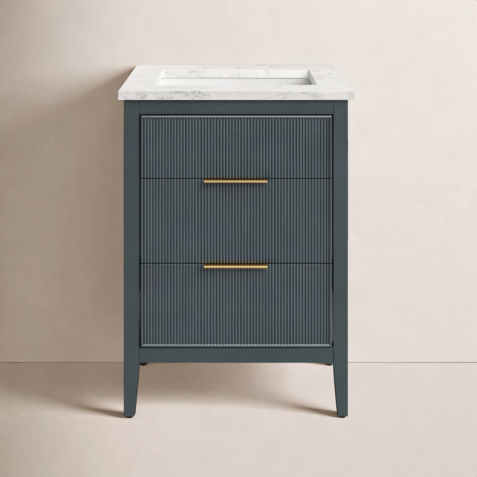 Bilroy 24" Oak Single Bathroom Vanity, Vintage Blue