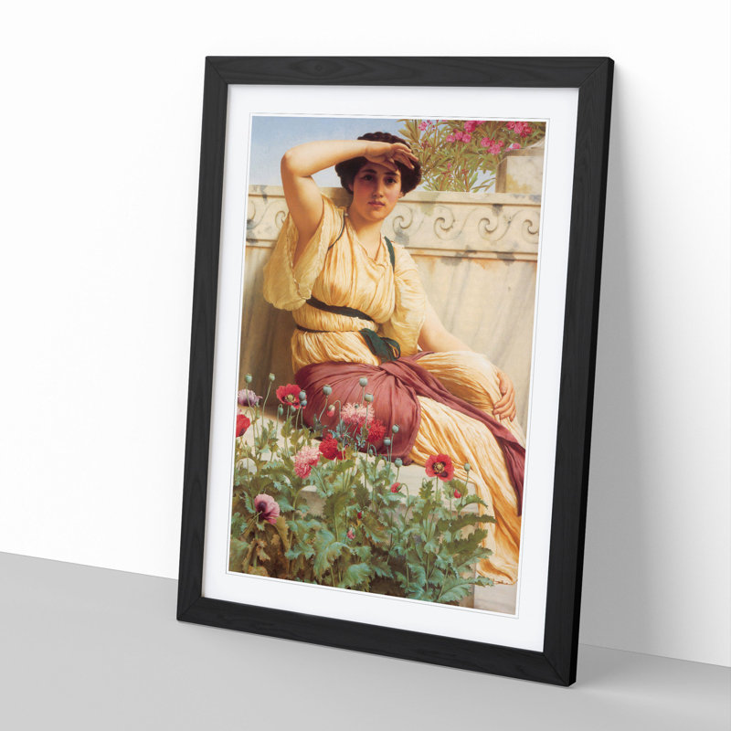A Tryst by John William Godward - Picture Frame Graphic Art, 48cm H x 36cm W x 2cm D, Black Framed