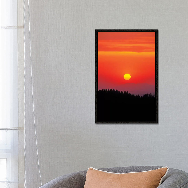 Sunset over the Sierra Nevada foothills from Moro Rock, Giant Forest, Sequoia NP, California 1 Piece Wall Art on Canvas