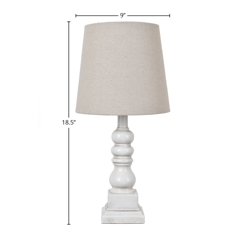 Whittier 19" Resin Table Lamp, White, Oatmed
