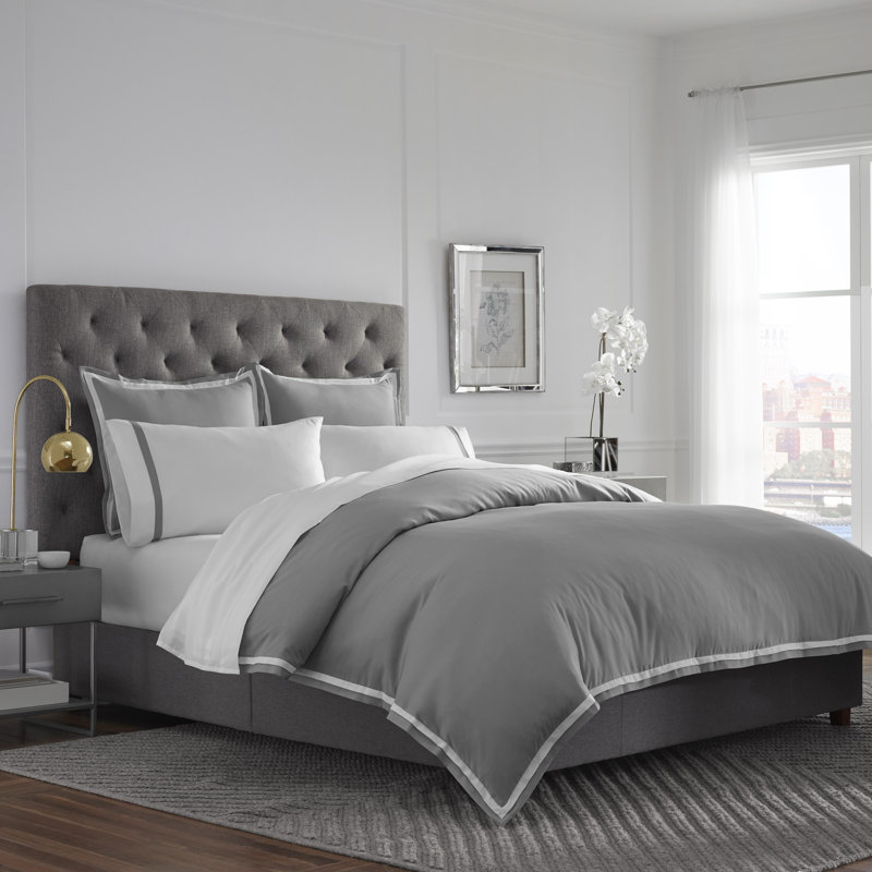 Ensemble de housse de couette réversible microbrush Martex 2000 Series UltraSoft, Gris / blanc