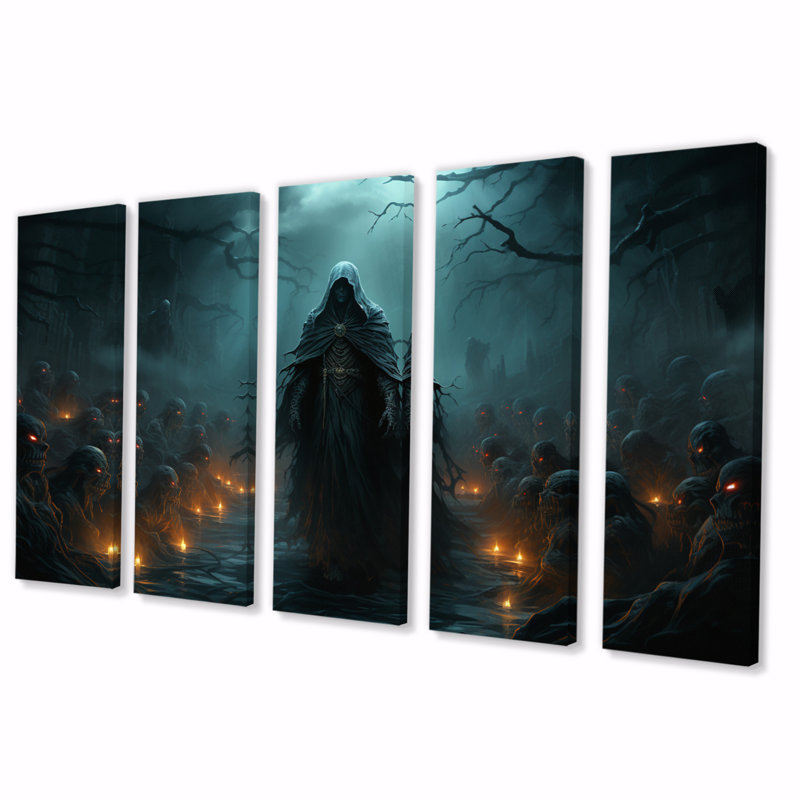 Villian Stroll I - Superheros Wall Decor - 5 Equal Panels