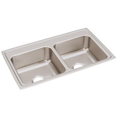 Lustertone 33" L x 19.5" W Double Basin Drop-In Kitchen Sink