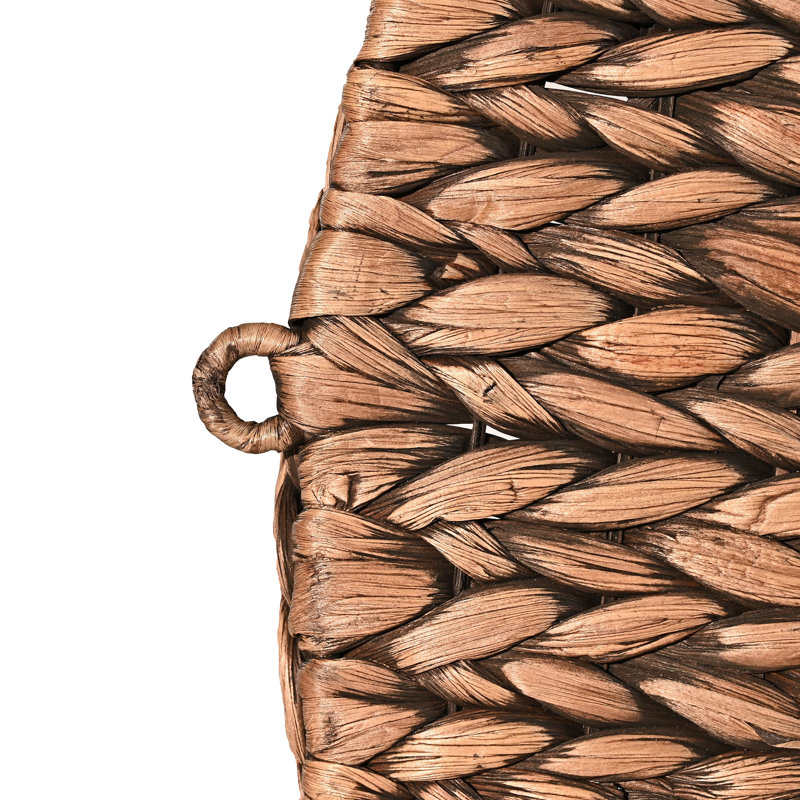 Annulus 3-Shelf Circular Hand-Woven Hyacinth Wall Rack, Brown