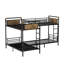 Lit superposé simple noir pour 4 enfants, structure en métal robuste avec garde-corps et échelle