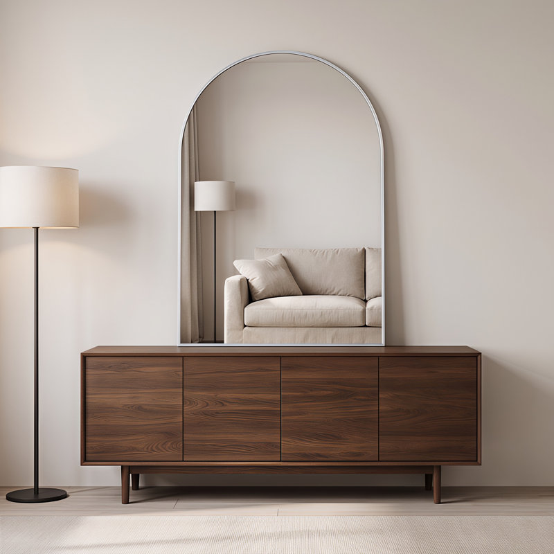 Miroir de salle de bain 24 po x 32 po avec cadre en métal argenté
