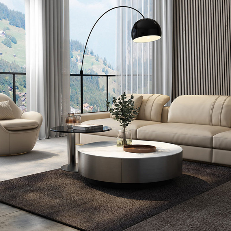 Ensemble de tables basses luxueuses et légères, H 12,2 po x L 35,4 po x l 35,4 po