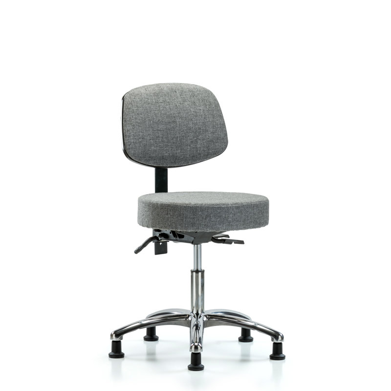 Tabouret de laboratoire à hauteur réglable Dalia, Patins, Gris, 18.5"-24"