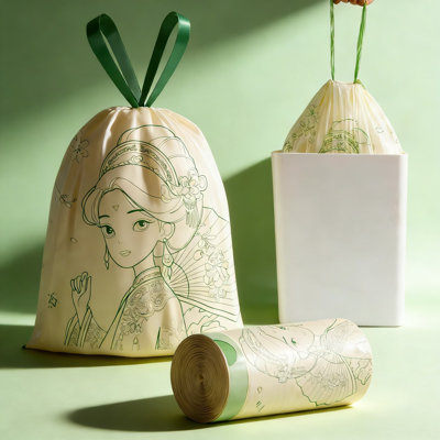 Sacs poubelle à cordon de 4 gallons, petits sacs à ordures résistants à la déchirure et à l'épreuve des fuites pour poubelles de salle de bain et de bureau, 30 unités