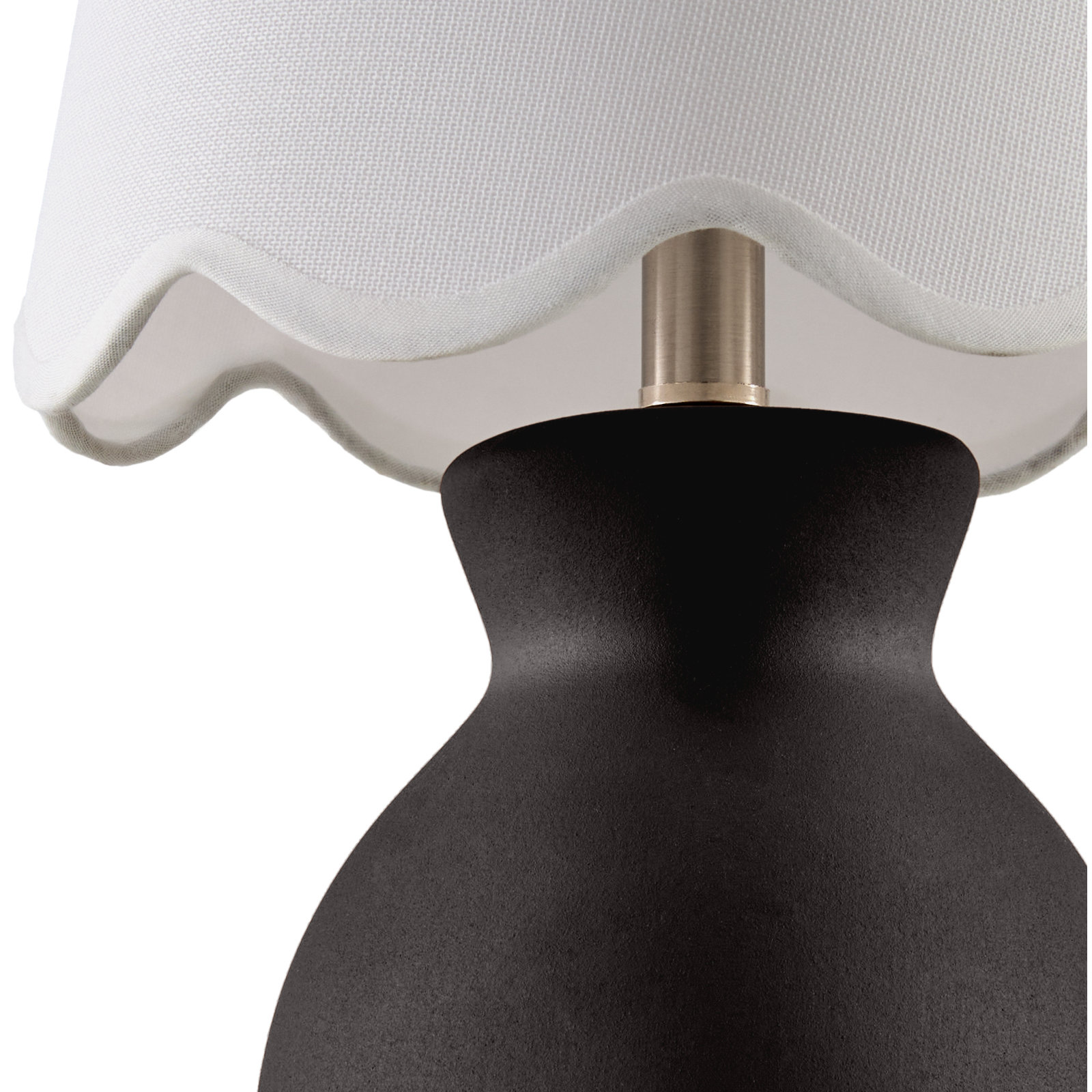 Momsen Scallop Ceramic Table Lamp, Black, White, 15"H x 8"W x 8"D
