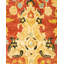 Tapis orange / jaune en laine noué à la main de conception unique 8 pi 3 po x 10 pi 3 po Ohlone