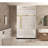Frameless Shower Door 56-60 "W X 76" H, 1/4 "(6 Mm) Clear Tempered Glass, Explosion Proof Film, Stainless Steel Handle,Brushed Gold-121702893