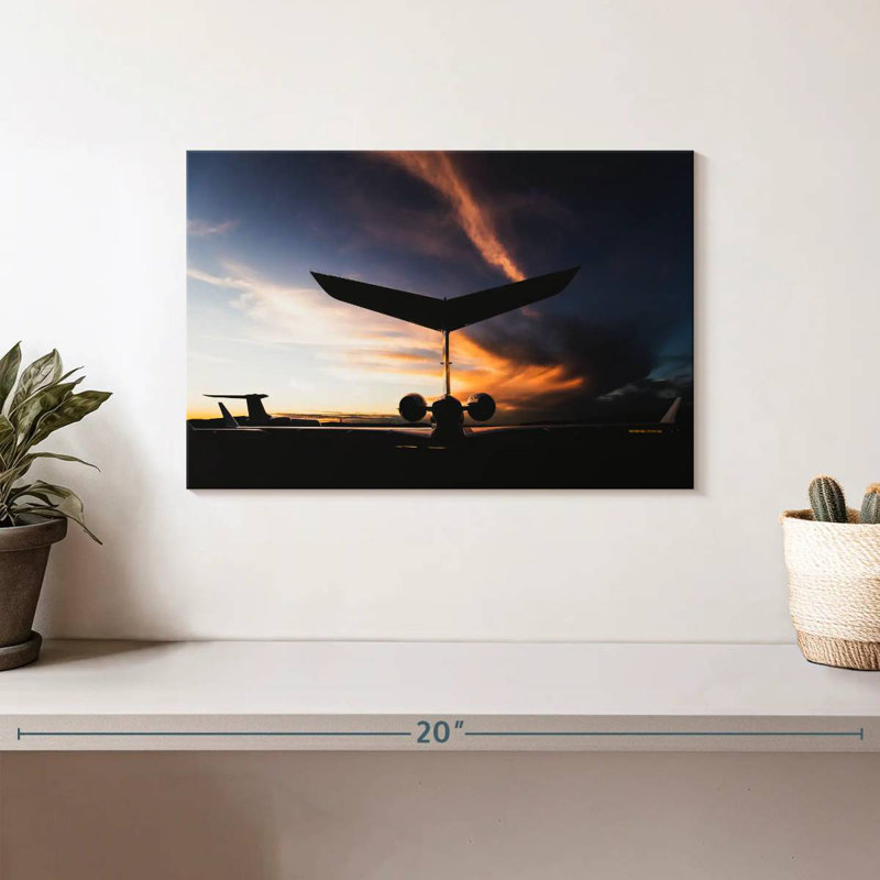 Mehar Private Jet Silhouette, 8" H x 12" W