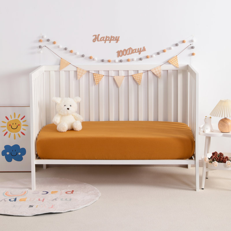 Ensemble de 2 draps-housse pour lit de bébé en mousseline de coton, housse de matelas pour tout-petit ultra doux et respirant