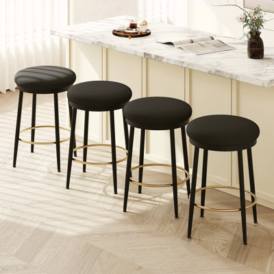 24.75'' Modern Counter Stools Set Of 4 Counter Stools With Iron Frame,Sponge Cushion,Footrest,Suitable For Kitchen/Bedroom/Dining Room.