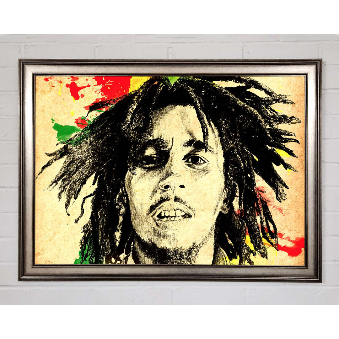 Bob Marley Splash Colour - Einzelner Bilderrahmen Kunstdrucke