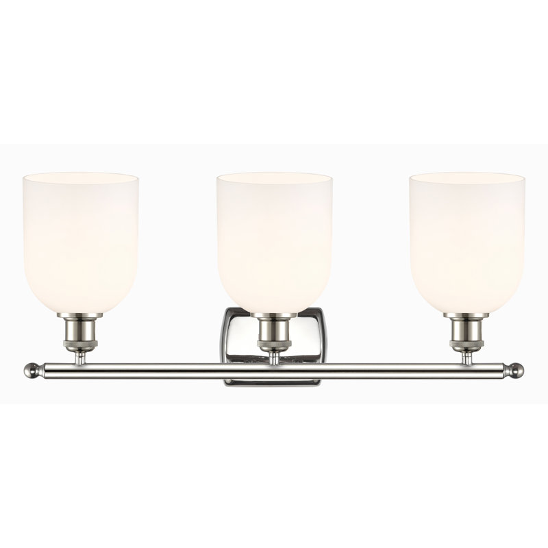 Anacaren 3 - Light Dimmable Vanity Light, Glossy White, Polished Nickel