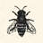 Queen Size Black Bee Insect Duvet Cover - White Back Decor