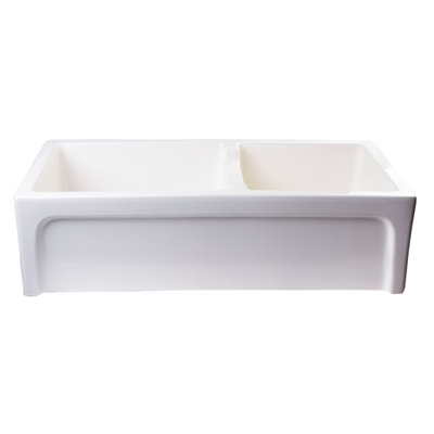 36'' L Double Bowl Fireclay Kitchen Sink