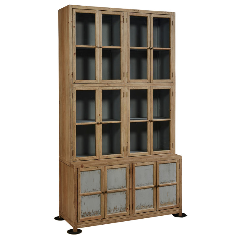 Vitrine en bois de pin récupéré avec tablettes amovibles Thorfast