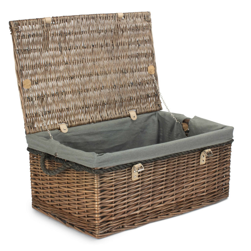 Bay Isle Home Wilow Decorative Basket, 40" x 62" x 29", Antique Wash/Grey, 7192