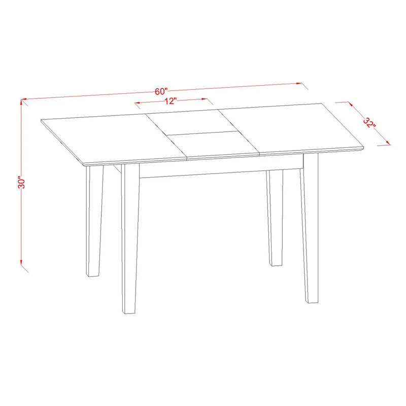 Cet ensemble de salle à manger 5 pièces comprend une table de salle à manger rectangulaire avec des rallonges papillon et 4 chaises rembourrées en tissu de lin sable, acajou
