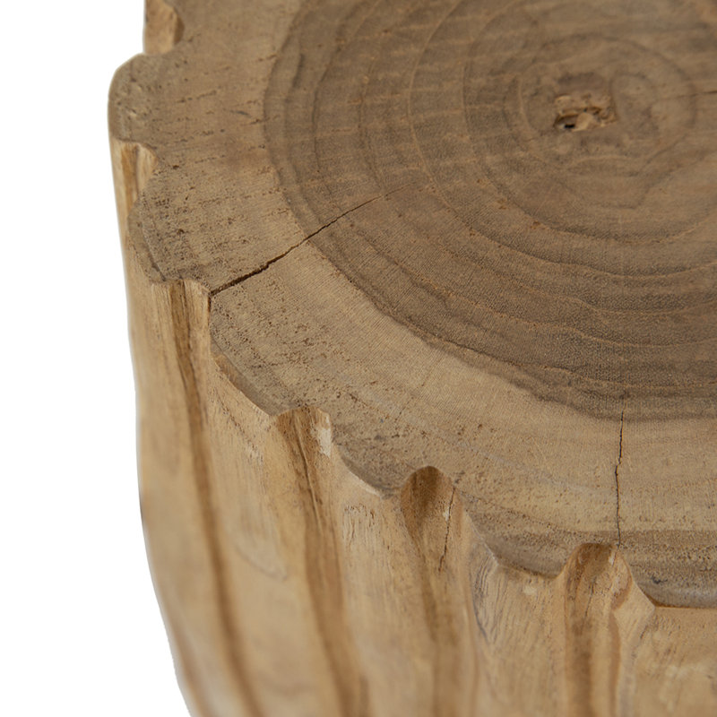 Ensemble de 2 présentoirs de présentation, souche de teck brun naturel sculpté
