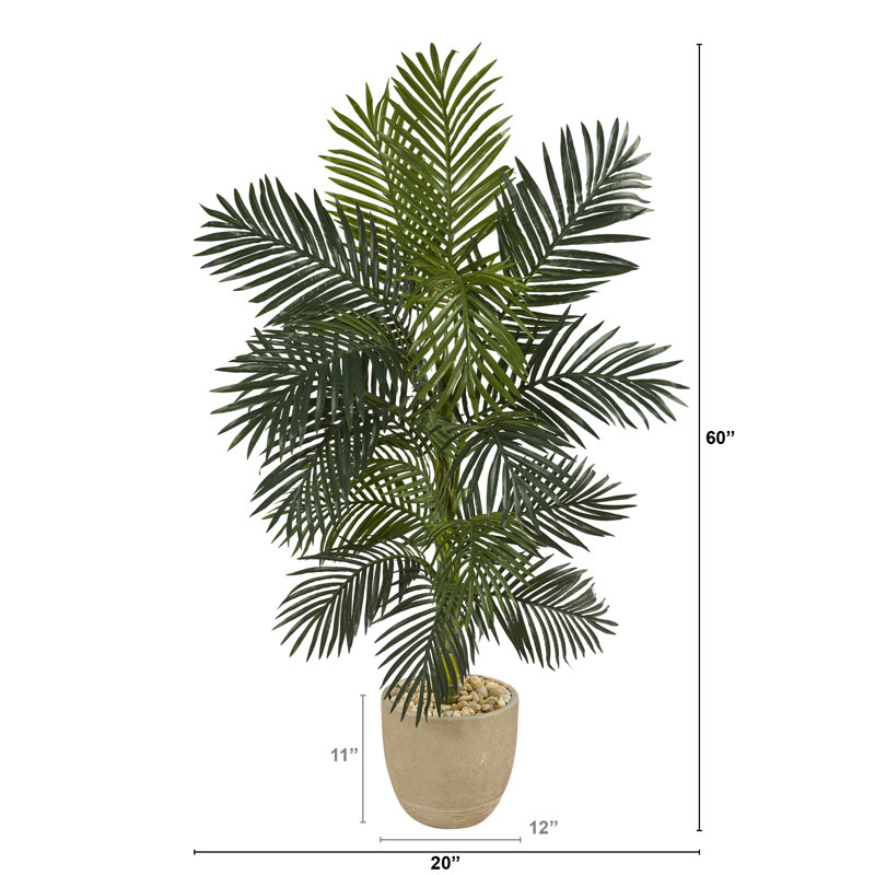 60'' Faux Palm Tree in Fiber Clay Planter