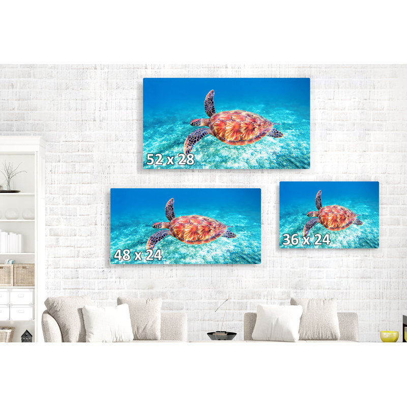 Mahesh Sea Turtle Fly - reproduction de photo sur toile tendue, H 16 po x l 24 po x 1,5 po