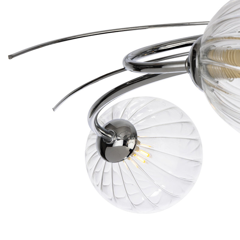 Flush Mount, Chrome, Clear, 6