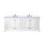 Design moderne 84 po X P 22 po Meuble-lavabo double D 4 portes avec comptoir en marbre et robinet
