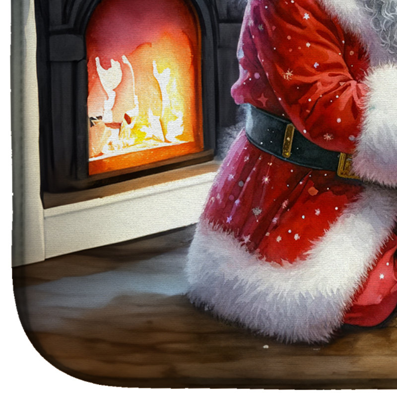 Tapis de vaisselle Lhasa Apso and Santa Claus