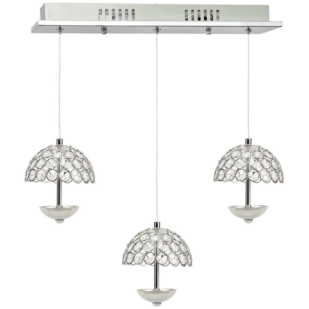 Lineare LED-Pendelleuchten-Set 3-flammig Dominquez