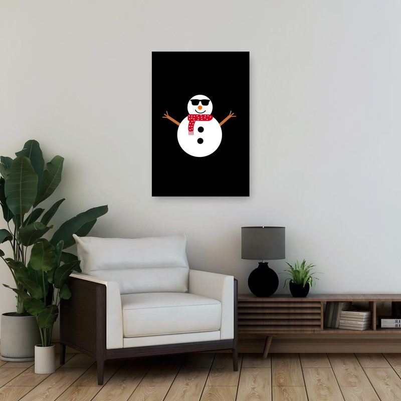 «Cool Snowman», impression d'art mural abstrait paysage minimaliste, 36" H x 24" W
