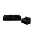 De 3 - 1 + 1 + 3 sièges, tissu en chenille, construction solide, pour un cadre de siège noir relaxant, éponge, espace de chambre confortable