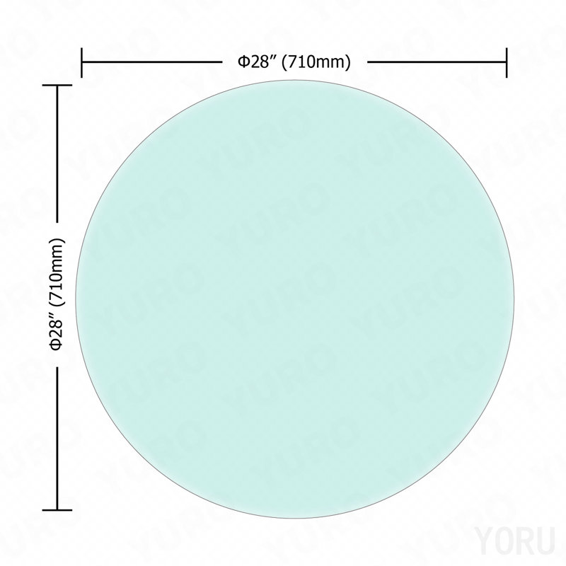 28 Inch Round Tempered Glass Table Top Clear Glass 2/5 Inch Thick Beveled Polished Edge