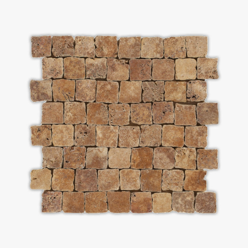 Yellow Tumbled Salzburg Travertine Mosaic, Yellow